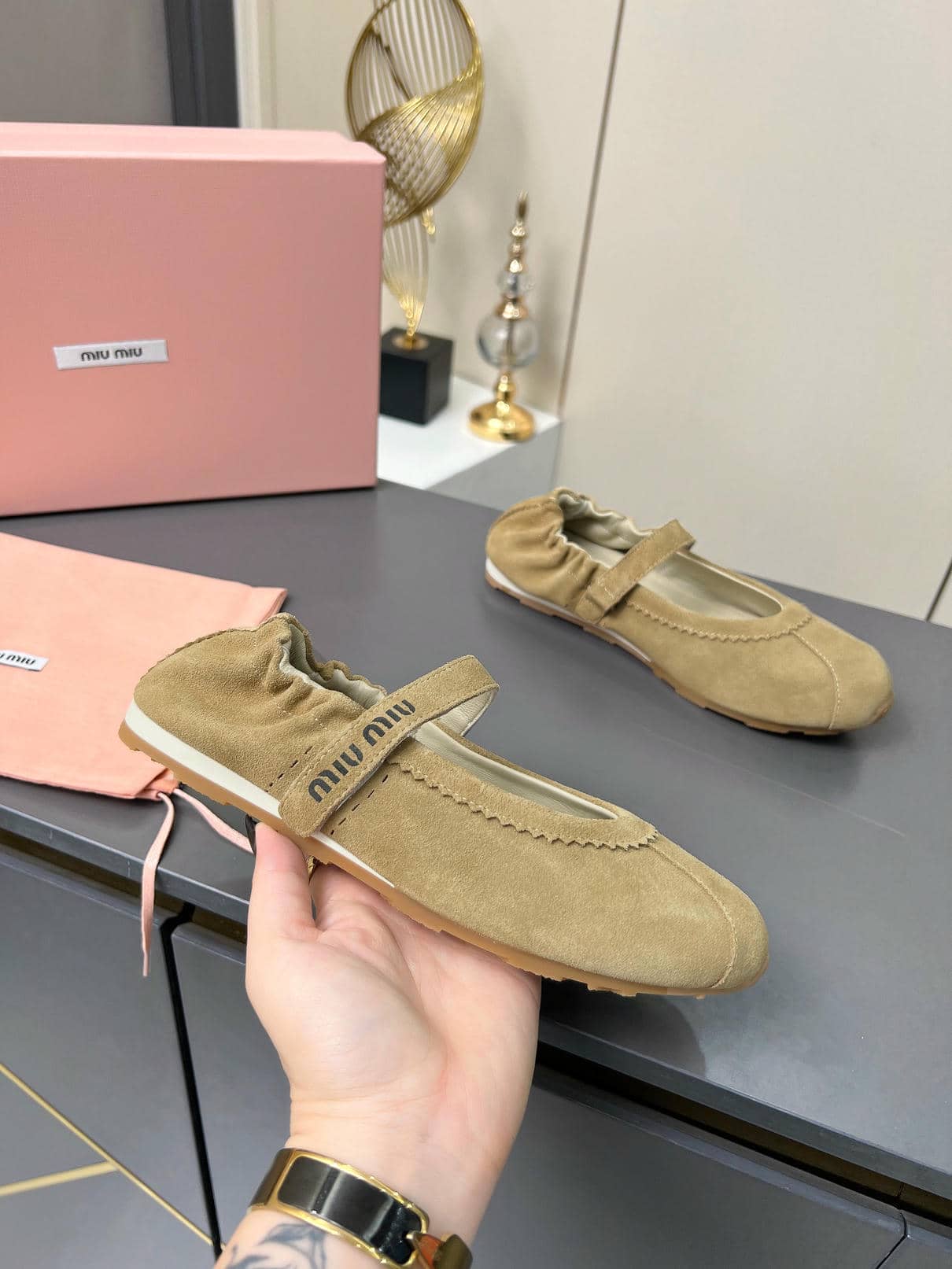 Miu Miu ballet flats 3-4